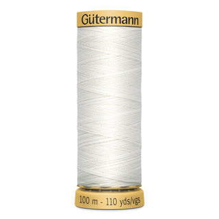Gütermann - Sytråd - 100% bomull - 100 m - Hvit 5709