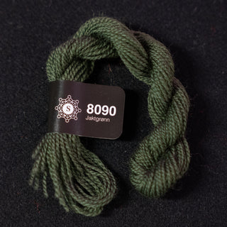 Broderigarn - Ull - Perle 70 - Hillesvåg Ullvarefabrikk - Jaktgrønn 8090