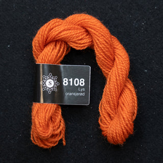 Broderigarn - Ull - Perle 70 - Hillesvåg Ullvarefabrikk - Lys Oransjerød 8108