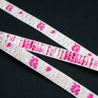 REST 47 cm - Bånd - Amalie - Hvit og rosa - 15 mm