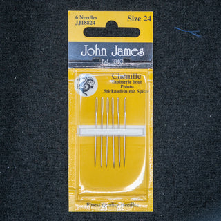 Broderinåler - John James Size 24 - Chenille - Med spiss - 6 stk