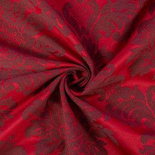 Damask - Bomull - Madrid - Dyp Rød - Pris pr 10 cm