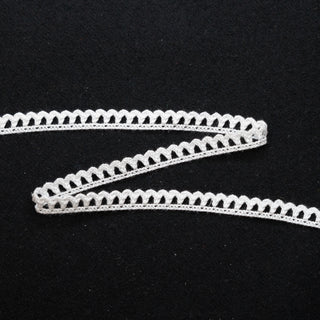 Bånd - Knipling - Nuperelle - Bomull - Hvit - 9 mm