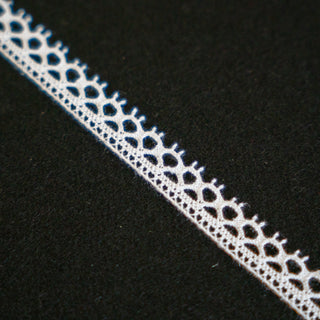 Bånd - Knipling - Nuperelle - Bomull - Hvit - 10 mm