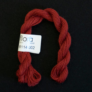Broderigarn - Ull - Flora 8114 - Støvet dyp rød