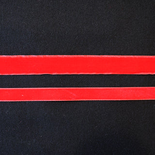 Bånd - Fløyel 204 - Skarp rød - 16 mm / 23 mm