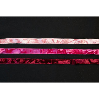 Bånd - Fløyel - Krinkel - Rosa/rød - 16 mm
