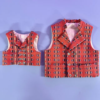 REST 10 cm - Vevd ullstoff - Østfold 4 - Herrebunad - Front - Vest 2