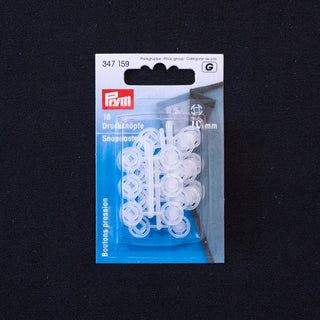 Trykknapper i klar plast - Skjorte - 10 mm
