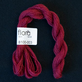 Broderigarn - Ull - Flora 8100 - Vinrød