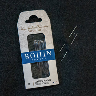 Bohin Sharps nr. 8 synål til håndsøm i ullstoff