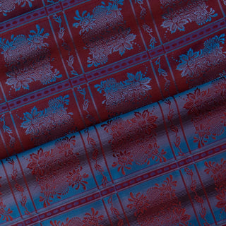 Brokade - Silke - Maria - Brun/blå -  Pris pr 10 cm