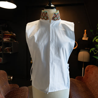Sy selv - Beltestakk - Materialpakke - Hvit halvskjorte
