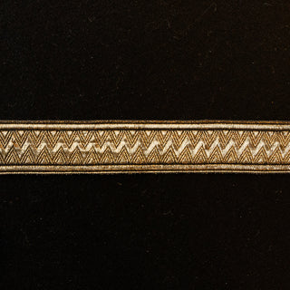 Bånd - Sikksakk - Metallic - Gull - 30 mm