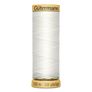 Gütermann - Sytråd - 100% bomull - 100 m - Hvit