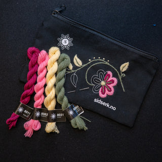 Materialpakke - Brodert veske/pouch - Veske med broderimønster - Ditt første broderi 🥇