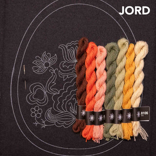 Materialpakke - Brodert lomme - Plattsøm - Påtegnet broderi