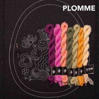 Materialpakke - Brodert lomme - Plattsøm - Påtegnet broderi