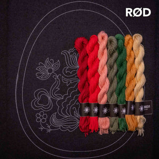 Materialpakke - Brodert lomme - Plattsøm - Påtegnet broderi