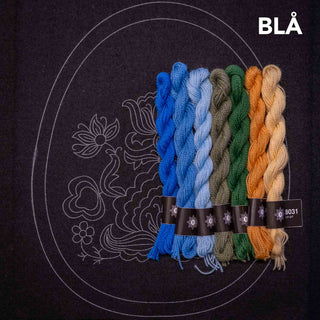 Materialpakke - Brodert lomme - Plattsøm - Påtegnet broderi