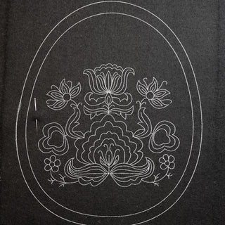 Materialpakke - Brodert lomme - Plattsøm - Påtegnet broderi