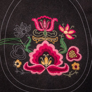 Materialpakke - Brodert lomme - Plattsøm - Påtegnet broderi