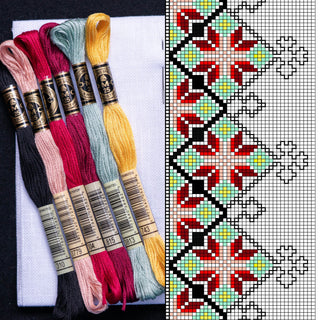 Startpakke 3 - Korssting - Bryststykke - Lysende stjerne - Rød