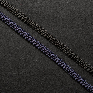 Bånd - Agraman - Lisa - Svart/Mørkeblå - 10 mm