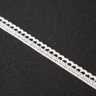 Bånd - Knipling - Nuperelle - Bomull - Hvit - 11 mm