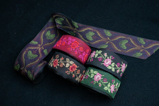 Bånd - 100% Silke - Tistel - Lilla - 55mm