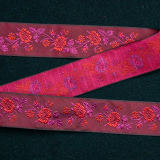 Bånd - 100% Silke - Amy - Burgunder - 40mm