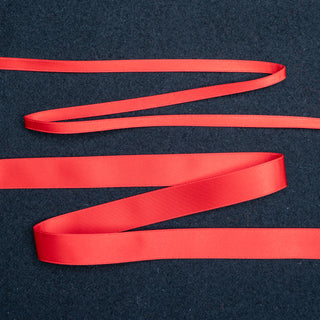 Satengbånd – Satinbånd – Dobbeltsidig – Skarp rød - 6 mm / 16 mm