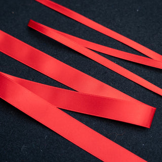 Satengbånd – Satinbånd – Dobbeltsidig – Skarp rød - 6 mm / 16 mm