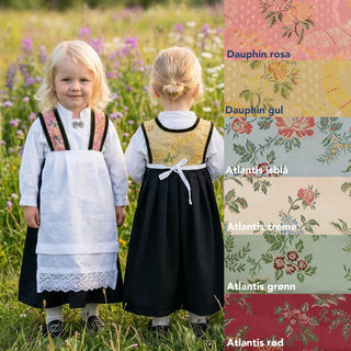 Materialpakke - Barnebunad - Festdrakt - Sidserk-stakken - Jente 1-6 år - Inkludert online kurs