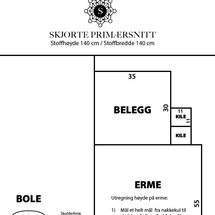 Skjorte - Primærsnitt - Klippemal - Voksen - PDF