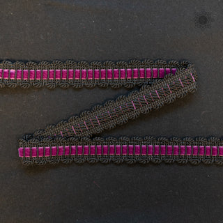Bånd - Marianne - Agraman - Fløyelsbånd - Lilla Cerisse - 32 mm