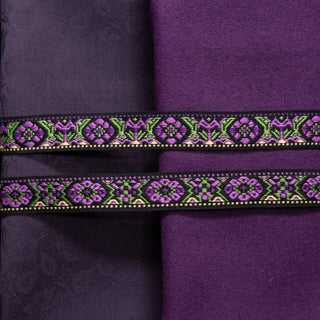 Materialpakke - Hardanger Bred Rose - Lilla ulldamask - Liv - VOKSEN
