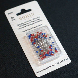 Knappenåler med glasshode - Ekstra tynne - 0,4 mm x 36 mm - 80 stk