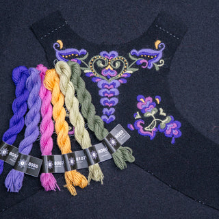 Påtegnet svart liv - Beltestakk - Mønster: Telemark - Ullklede