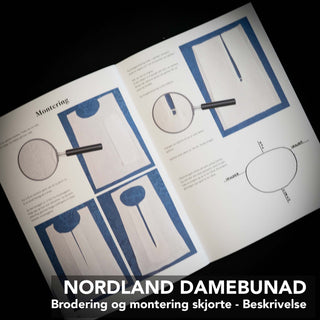 Brodering- og monteringsbeskrivelse - Nordland SKJORTE - Dame - Nordlandsbunad - KUN BESKRIVELSE