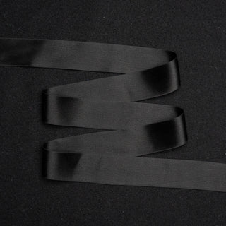 Satengbånd – Satinbånd – Dobbeltsidig – Svart - 36 mm - 100% silke