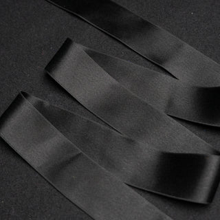 Satengbånd – Satinbånd – Dobbeltsidig – Svart - 36 mm - 100% silke