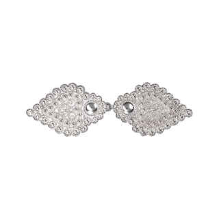 Bunadsølv - Agder - Vestespenne - Hvit