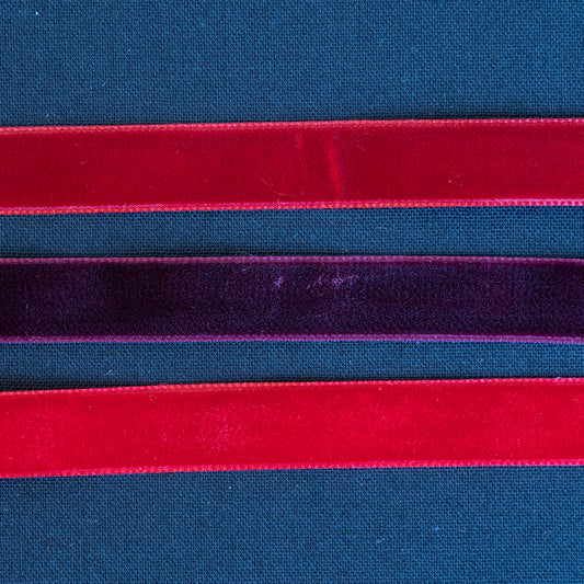 Bånd - Fløyel - Rød - 16 mm
