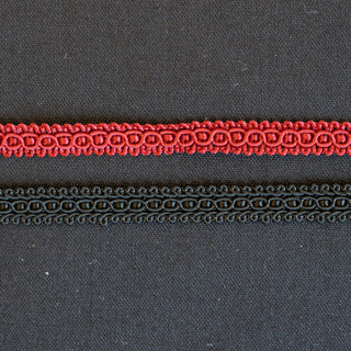Bånd til bunad i rødt og svart - Agraman - Evig Øye 10 mm
