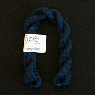 Broderigarn - Ull - Flora Navy - Marineblå