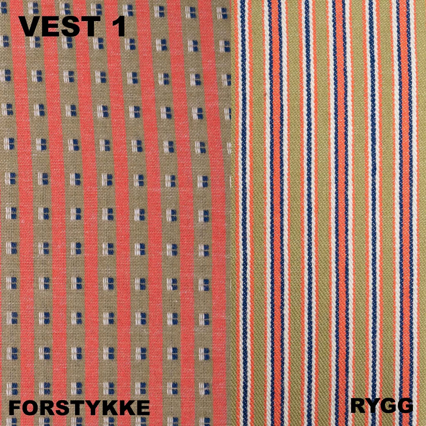 Vevd ullstoff - Østfold 1 - Herrebunad - Front - Vest 1 - Pris pr 10 cm